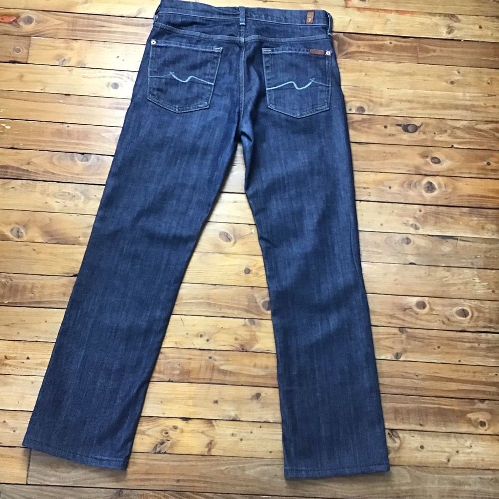 7famk men’s light jeans 7 for all mankind bootcut stretchy denim size 28 - Picture 2 of 13